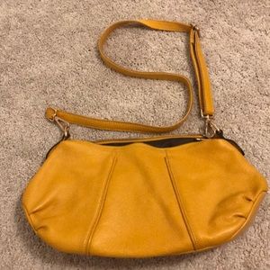 Yellow cross body purse